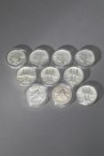 10x USA 1 Dollar Silver, Olympia 1983, 1984, 1988