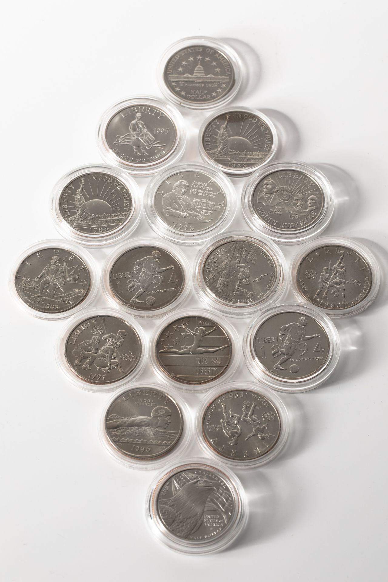 15 x 1/2 dollar 1986-2008