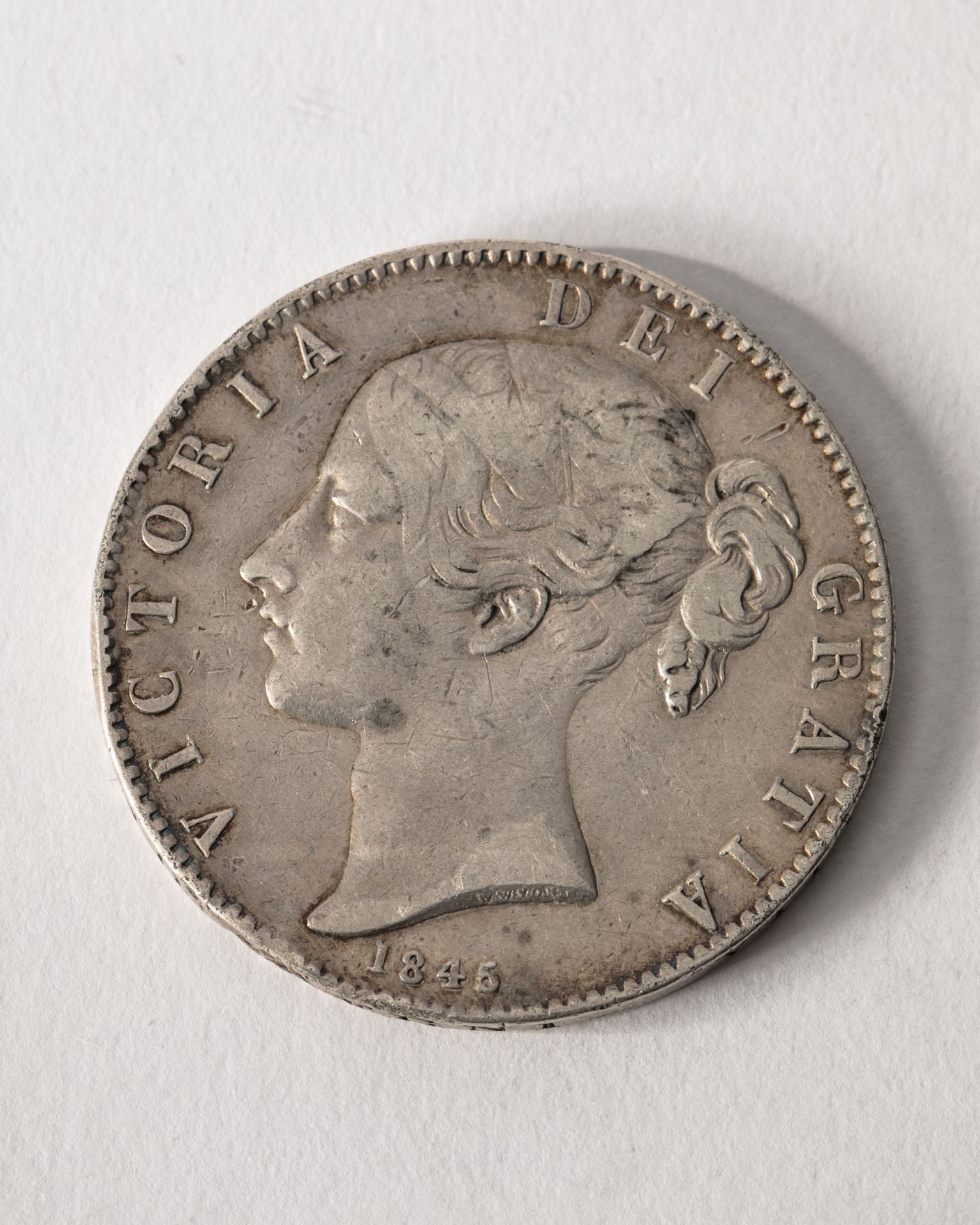 Crown (5 Schillings) Großbritannien. 1845. Queen Victoria. Silver