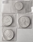 4 x Monaco silver coins anniversary editions 1966,1974,1999