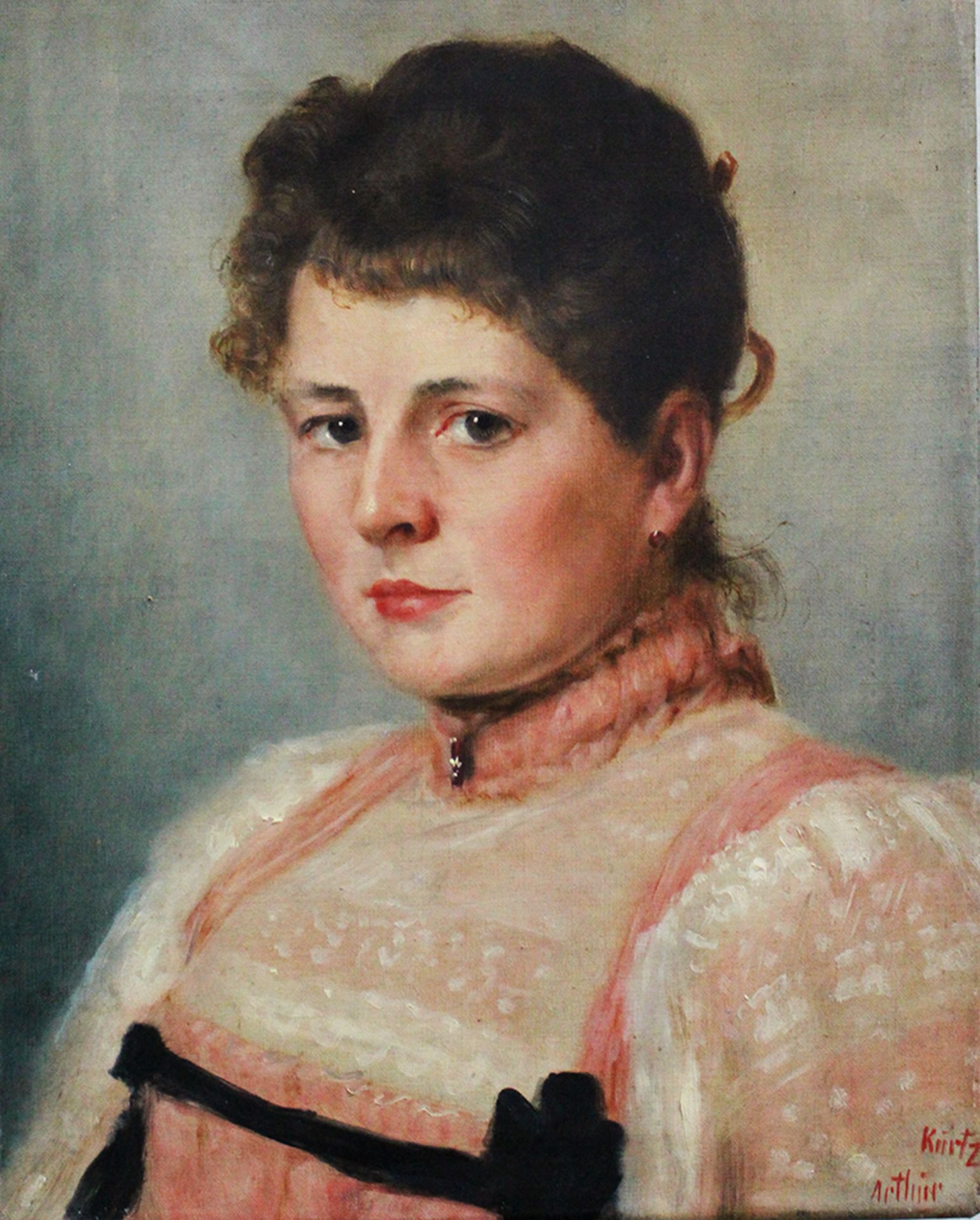 Arthur Kurtz (1860-1917), Portrait , oil on canvas, signed. 43x34 cm