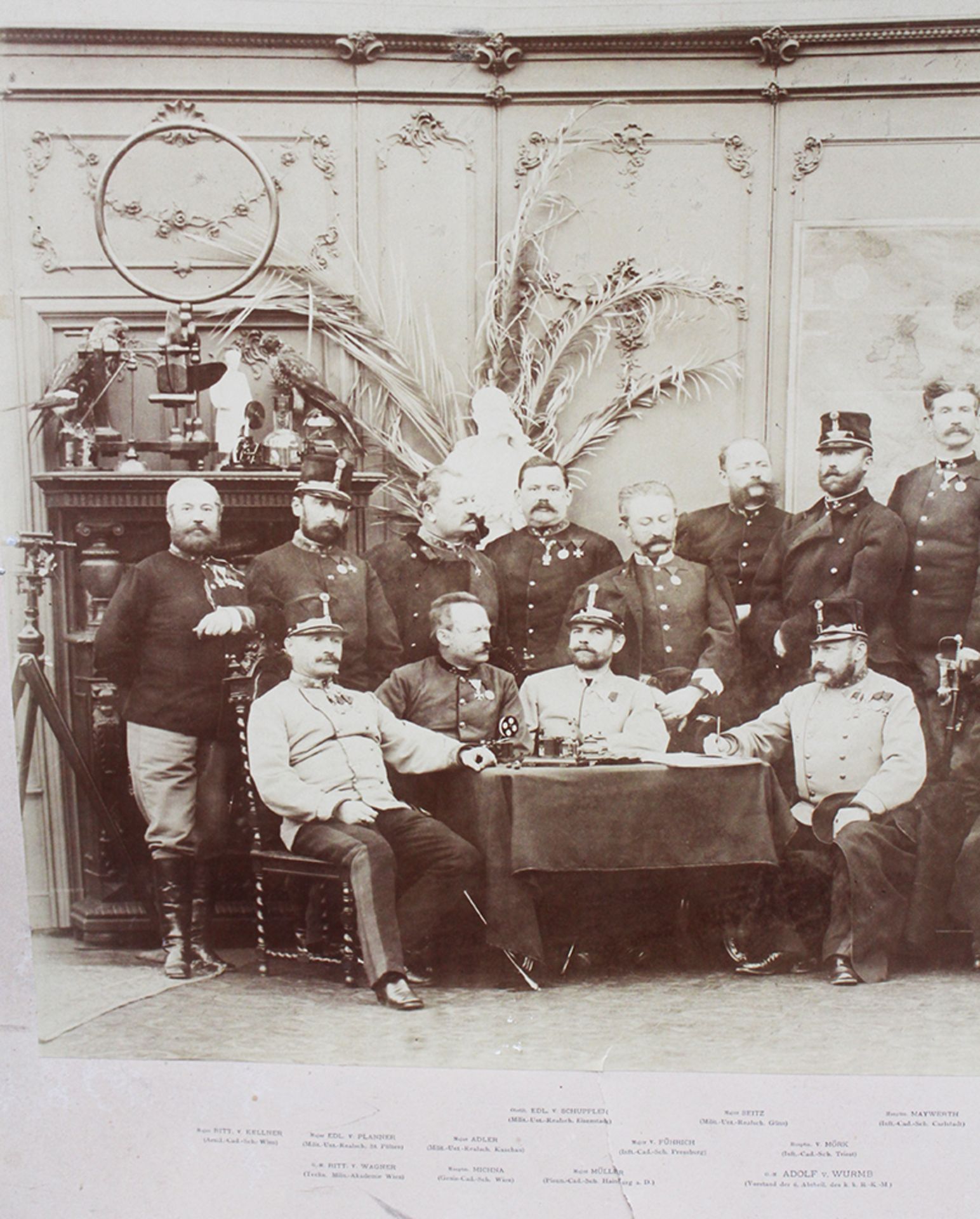 Photo,military commanders of the Austrian educational schools 1883 on paper with descriptions. 58x79 - Image 2 of 3