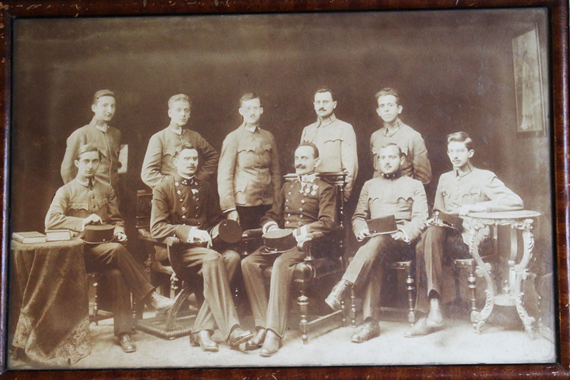 Photo, Austrian officers , marked Zapletal 19th Century on paper, framed. 24x37 cm
