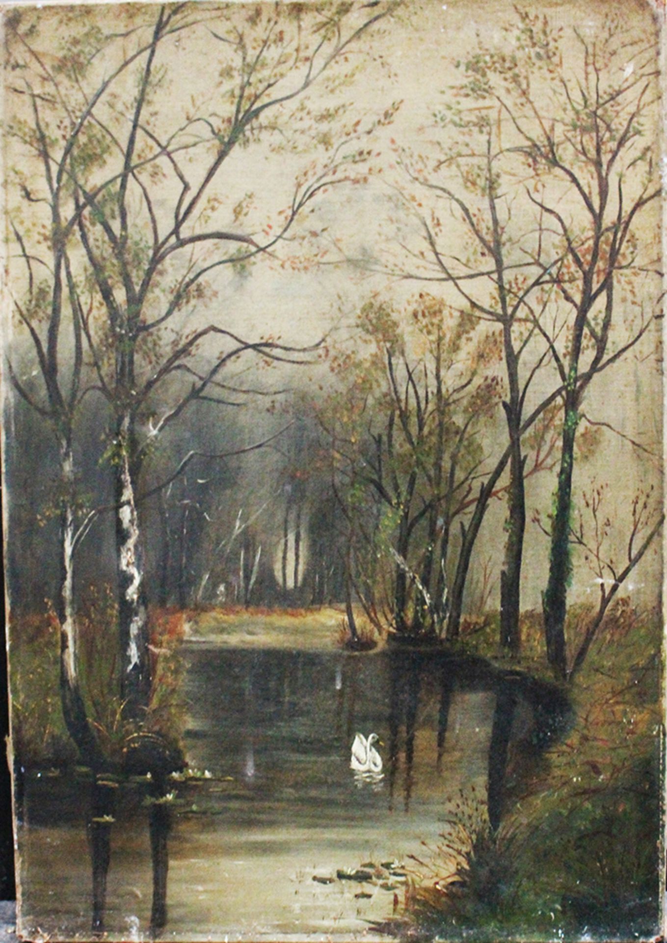 Unknown Artist around 1900 , Landscape , oil on canvas. 51x36 cm - Bild 2 aus 3