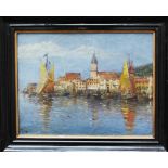 Artist around 1900, Piran , oil on canvas, signed bottom left, framed. 30x38 cm