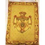 Gobelin, coat of arms , Fleur de lys , multicoloured textile 19th Century. 125x180 cm