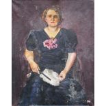 Artist around 1920 , Portrait of a lady, oil on canvas. 110x88 cm