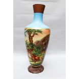 Large porcelain vase with painted animals and landscapes 19th Century. 78 cm height