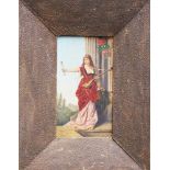Lucius Rossi around 1900 , Allegory , oil on board , framed, signed. 30x18 cm