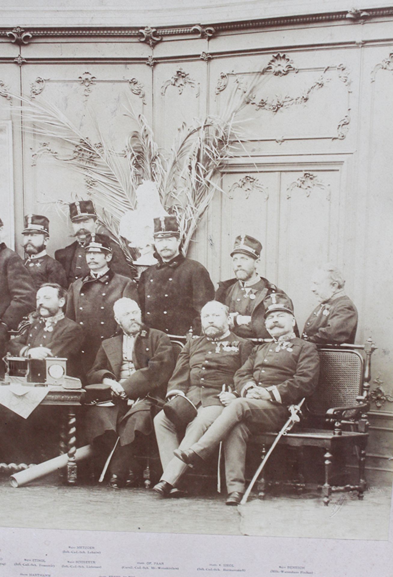 Photo,military commanders of the Austrian educational schools 1883 on paper with descriptions. 58x79 - Image 3 of 3
