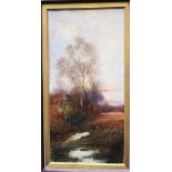 G.Titz , Landscape, oil on canvas, signed, famed. 52x25 cm