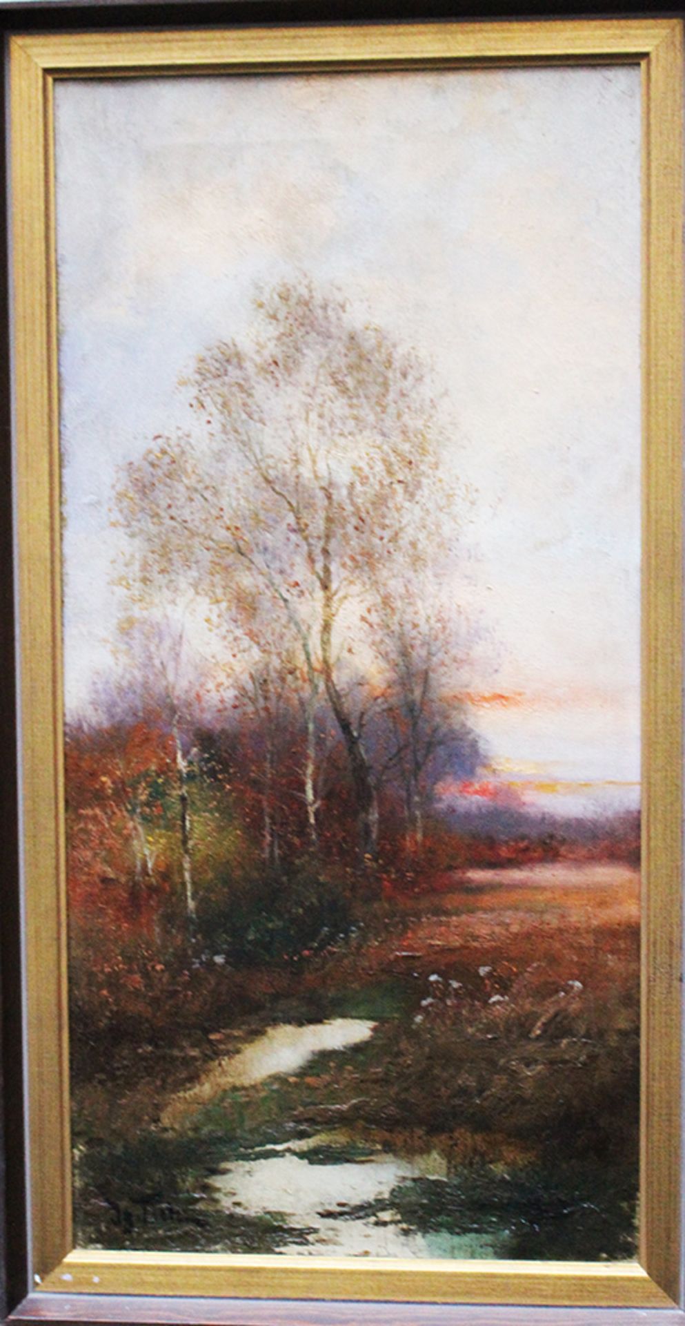 G.Titz , Landscape, oil on canvas, signed, famed. 52x25 cm