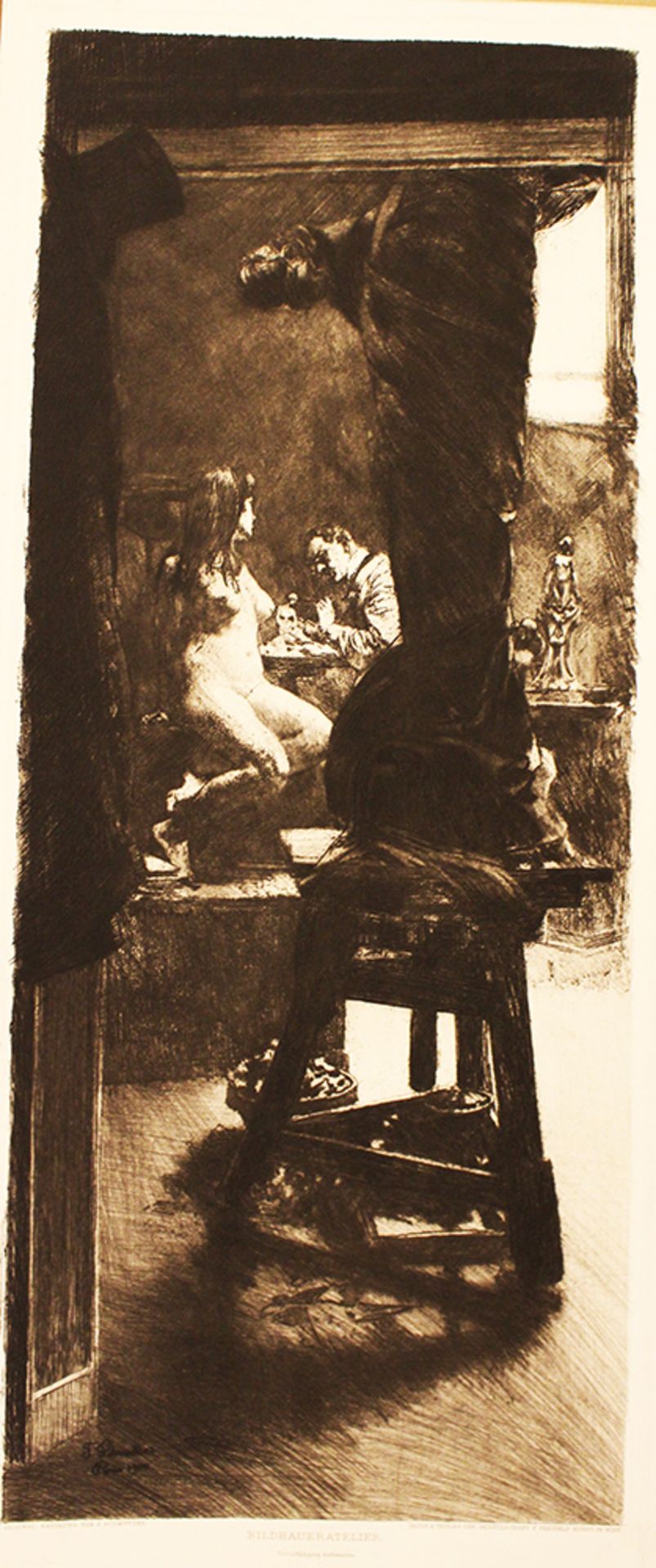 Ferdinand Schmutzer (1870-1928), etching on paper. 50X22cm