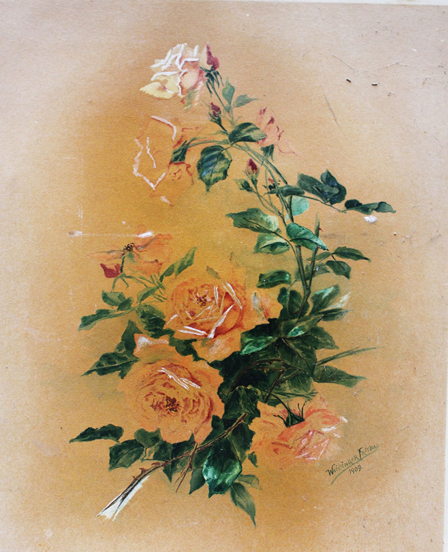 Fritz Weidinger 1909 , flowers , watercolour on paper. 55x47 cm