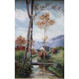 Felix, around 1900, Landscape, oil on canvas, framed. 37x24 cm