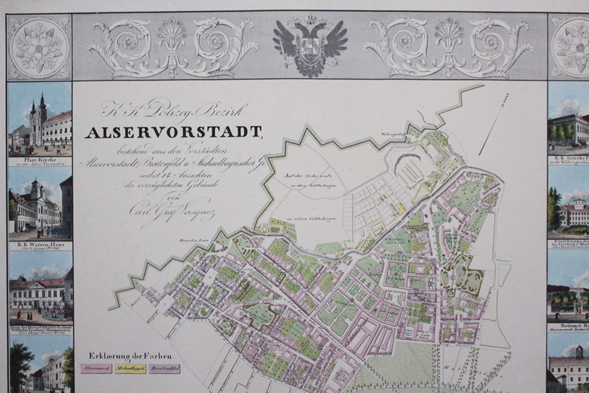 Vienna map of the 9 th district , printed on paper. 71x90 cm - Image 2 of 3