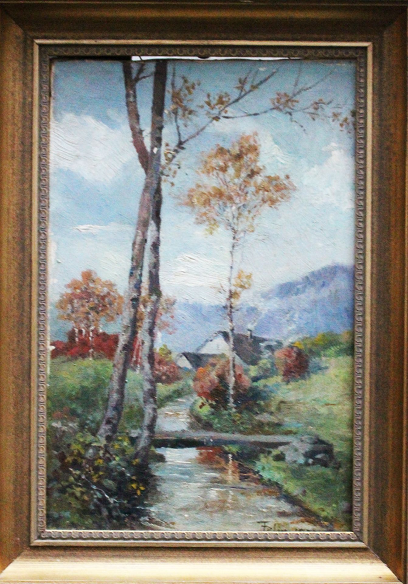 Felix, around 1900, Landscape, oil on canvas, framed. 37x24 cm - Bild 2 aus 3