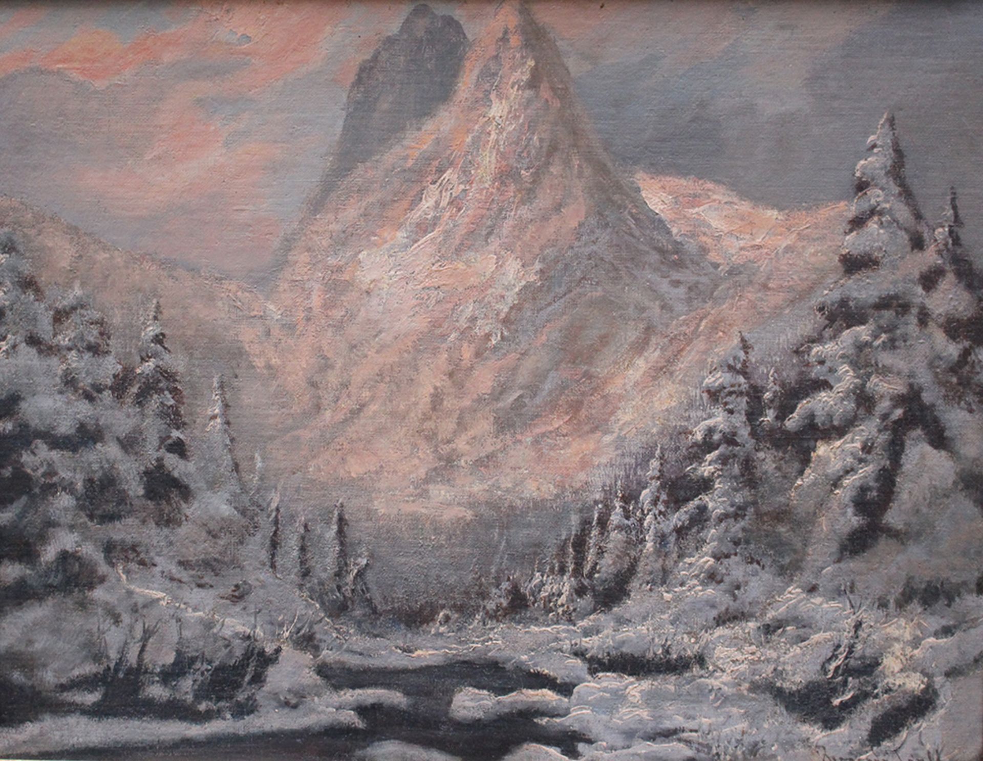 Laszlo Neogrady ( 1896-1962 ) winter landscape , oil on canvas , signed framed. 40x49 cm - Bild 2 aus 3