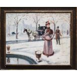 J. Collar? Paris street scene , dated 1901, oil on canvas, framed. 60x75 cm