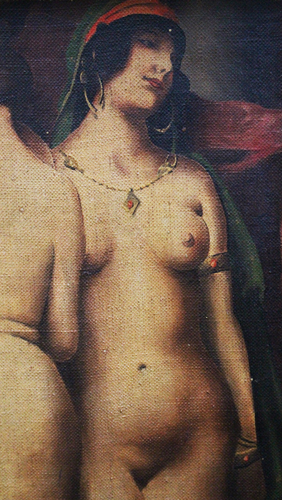 Artist early 20 th Century, Female nudes, oil on canvas, framed. 44x22 cm - Image 3 of 3