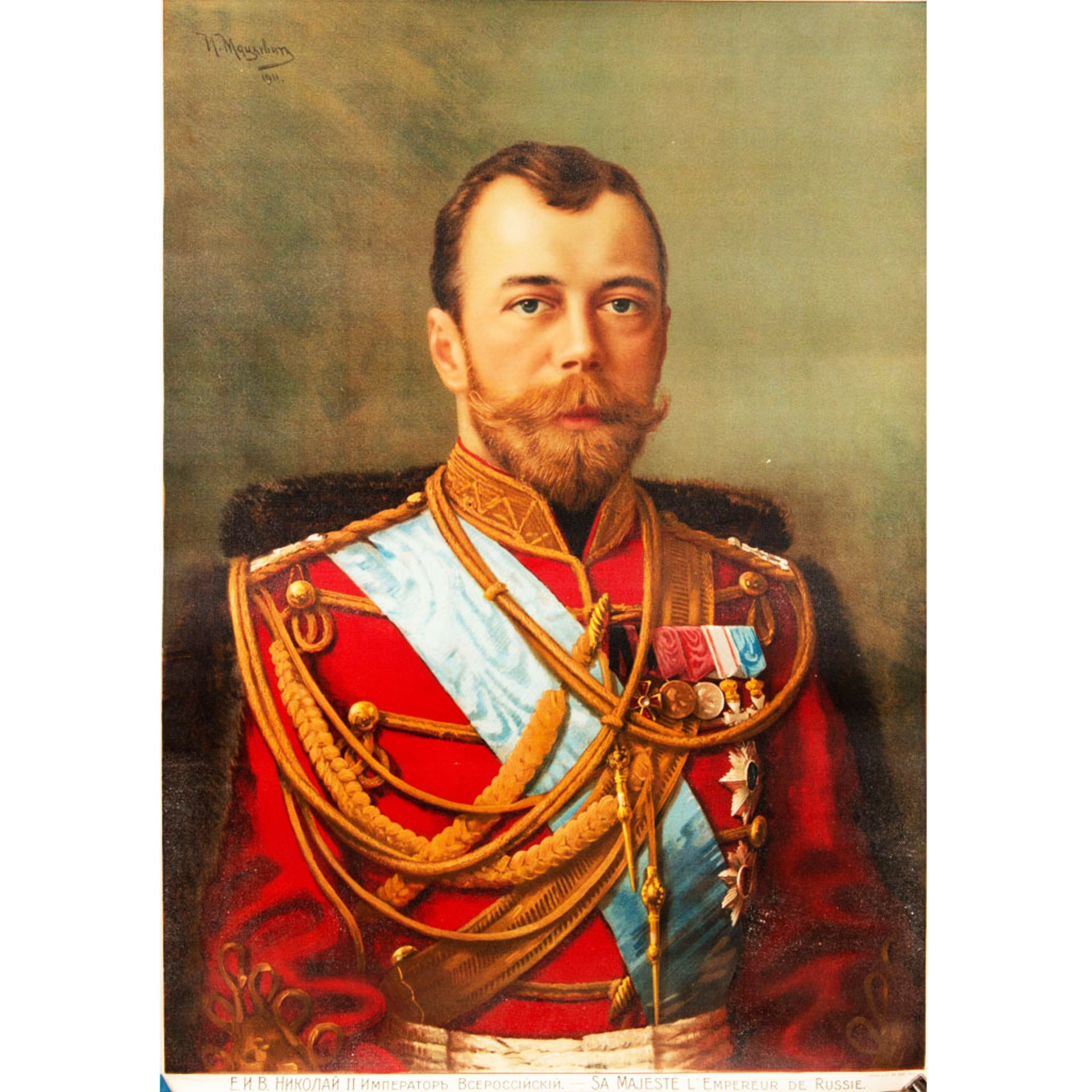 Tzar Nikolaus II of Russia (1868-1918) , Graphic by I.Lapina Paris 1911