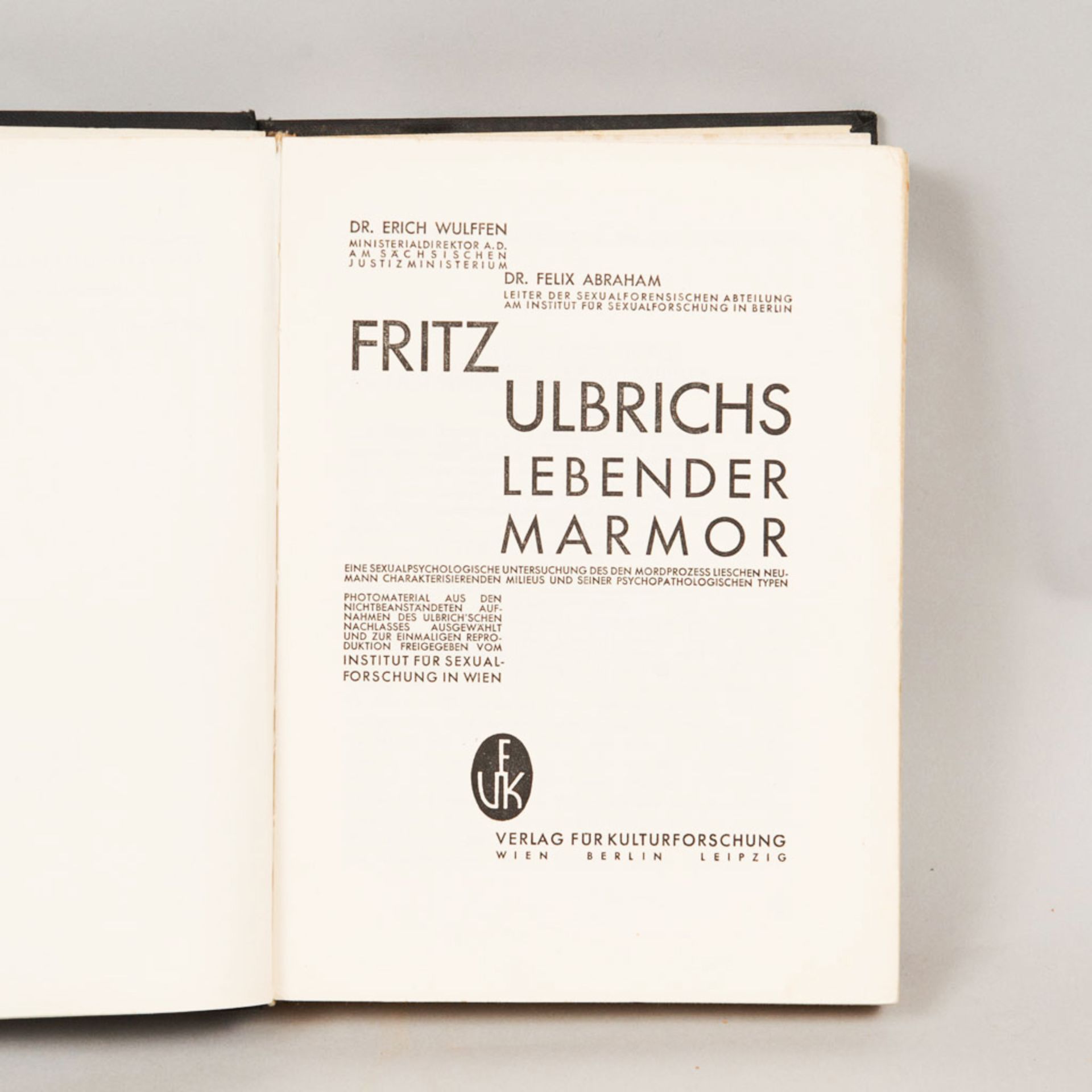 Erich Wulffen and Felix Abraham, Fritz Ulrichs lebender Marmor - Image 2 of 2