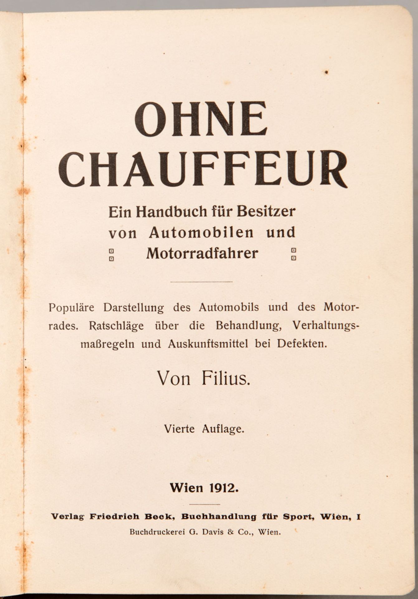 Von Filius, Ohne Chauffeur - Image 2 of 3