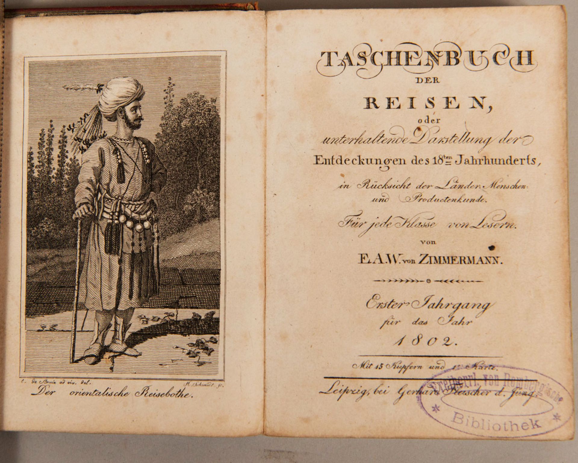 Taschenbuch der Reisen oder unterhaltsame Darstellung der Entdeckungen des 18. Jahrhunderts - Image 2 of 3