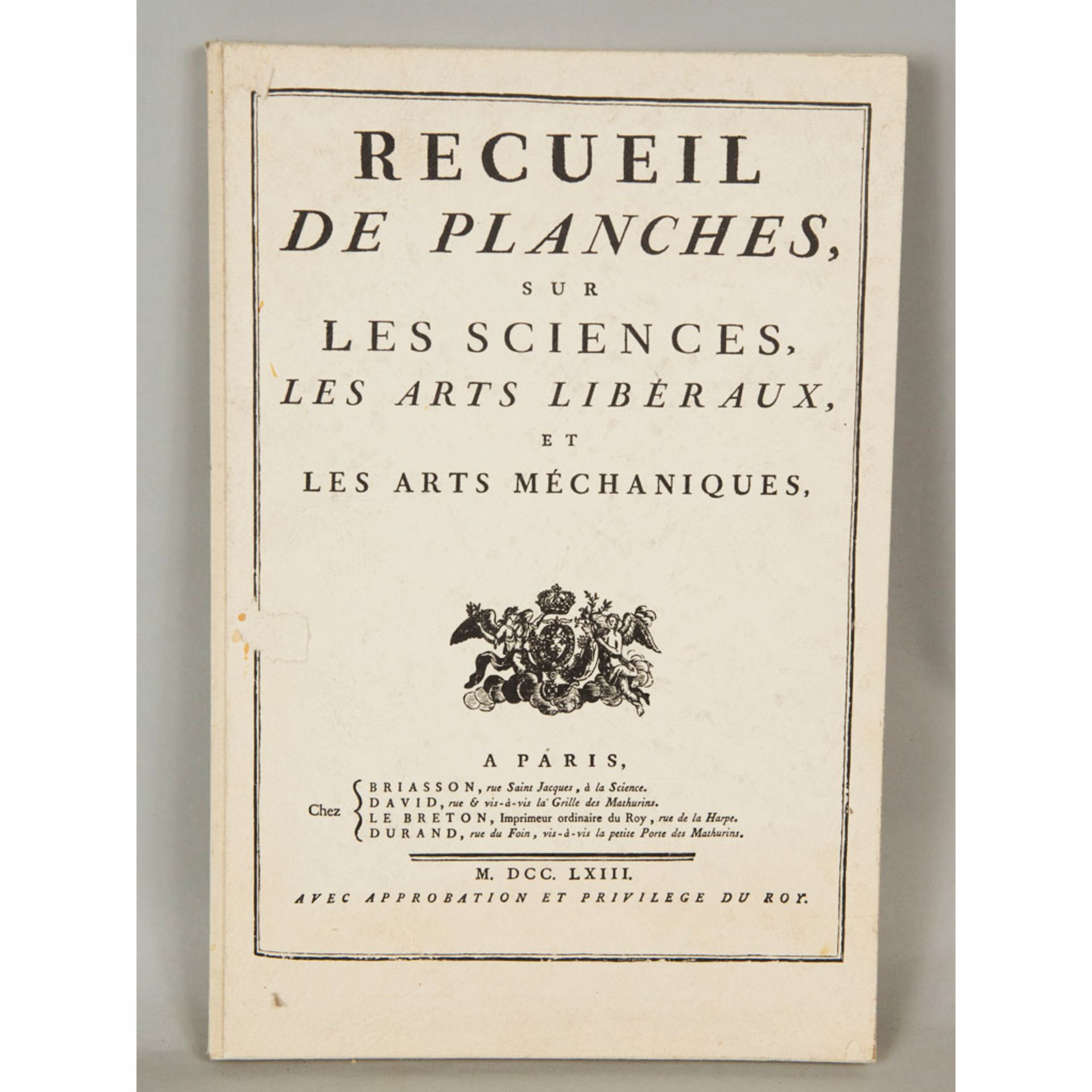 Recueil des planches, Les sciences les Arts liberaux