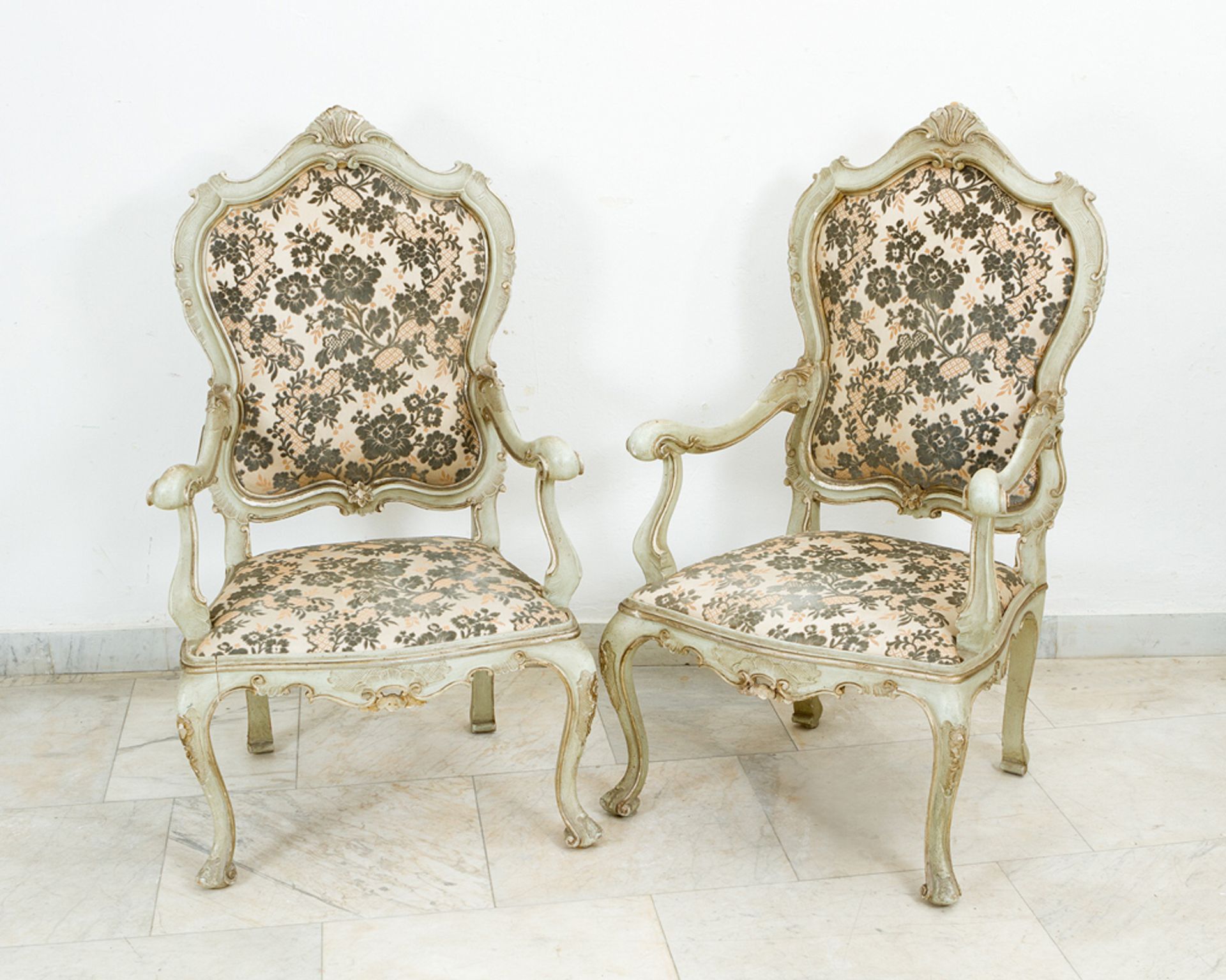Pair of Venetian arm chairs