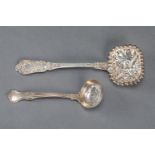 two sugar spoons English and French 118 gramm, 19. century