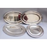 Lot of four Silver plated Presentation dishes, a pair of oval dishes 50 cm long , silversmith