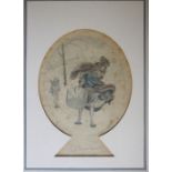 Lionel Sudre around 1922, L`amour Transi, coloured chalk on paper described and signed , in