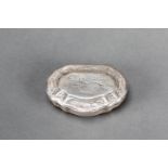 Silver snuff box, cartouche shape with one lid, engraved decorations with hunting scene, two