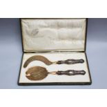 Silver ice cream server box, Art Nouveau around 1890, in original box; silver 800/1000 and copper;