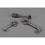 3 Iron forged keys, , 8cm , 9cm , 10 cm