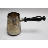 Silver chocolate pot, Vienna 1782, master signed I. M. H.; with original wooden grip. 240G; 11cm