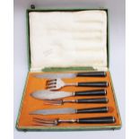 Christoffle Silver Plated Art Noveau Cuttlery, comprising 2 knifes and folks a and fish knife partly