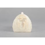 Amulet, The stable in Bethlehem , mother of pearl carved, early 19th Century, 8,5x9,5cm