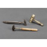 3 miniature tools, iron metal and others, 19. century
