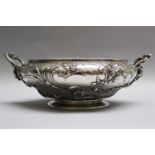 Silver bowl, inside gold plated, 800/1000; 1078g; by Wolfers, Brussels Belgium, um 1890. 30.5cm,