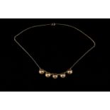 Silver vermeil necklace with enamel, 925/1000, by Georg Jensen; 8g, length closed 22cm.