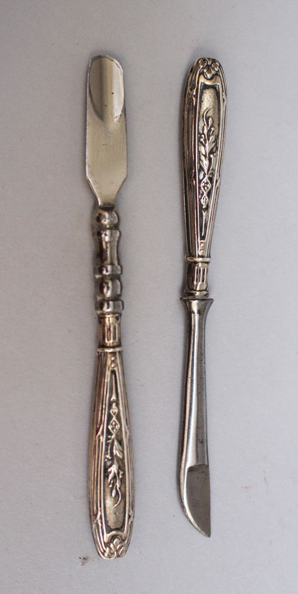 3 silver miniature finger Instruments, decorated 19. century - Image 2 of 3