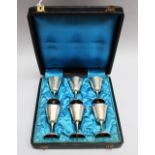 Art Nouveau Chinoiserie drink set, six items; silver engraved Chinese ornaments and gilded; 950/