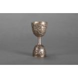 Silver double beaker, chased landscapes and peasants, 19th Century, USA?, 12x,5,5cm . 96G