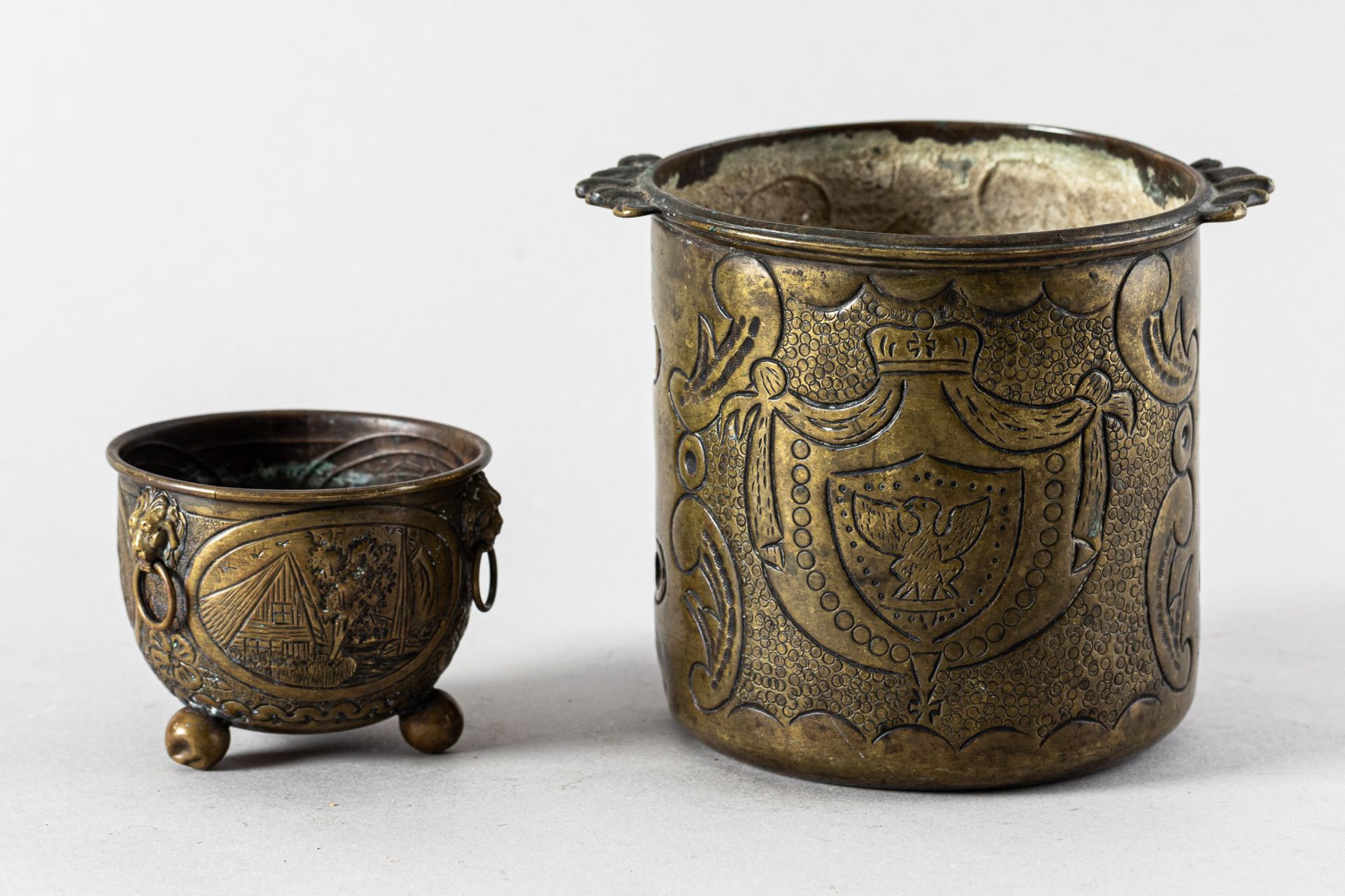 Two copper ware vessels