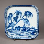 Blue and white Chinese porcelain plate