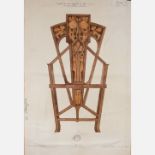 Architecture design for Art Nouveau chair