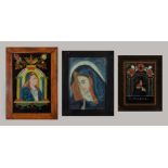 Three folk art paintings