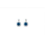 PAIRE DE BOUCLES D'OREILLES OR, SAPHIRS ET DIAMANTS